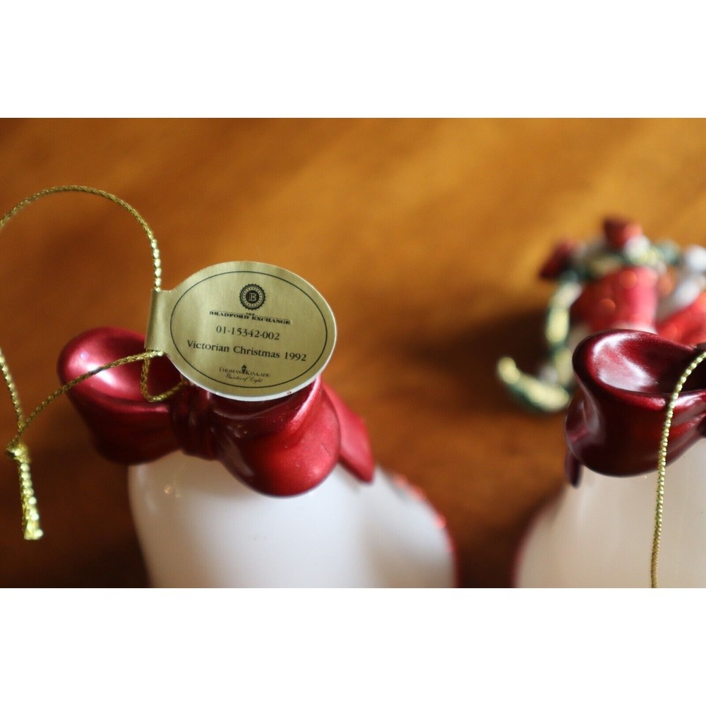 Thomas Kinkade Ringing in Holiday Christmas Bell Ornaments With Snowmen LOT#3 - Picture 7 of 13